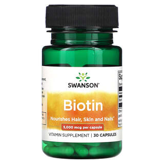 Swanson, Biotine, 5000 µg, 30 capsules