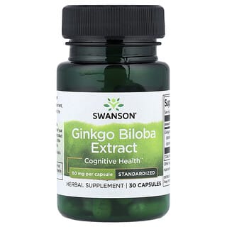 Swanson, Ekstrak Ginkgo Biloba, Terstandardisasi, 60 mg, 30 Kapsul
