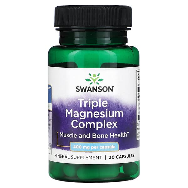 Swanson, Triple Magnesium Complex, 400 mg, 30 Capsules