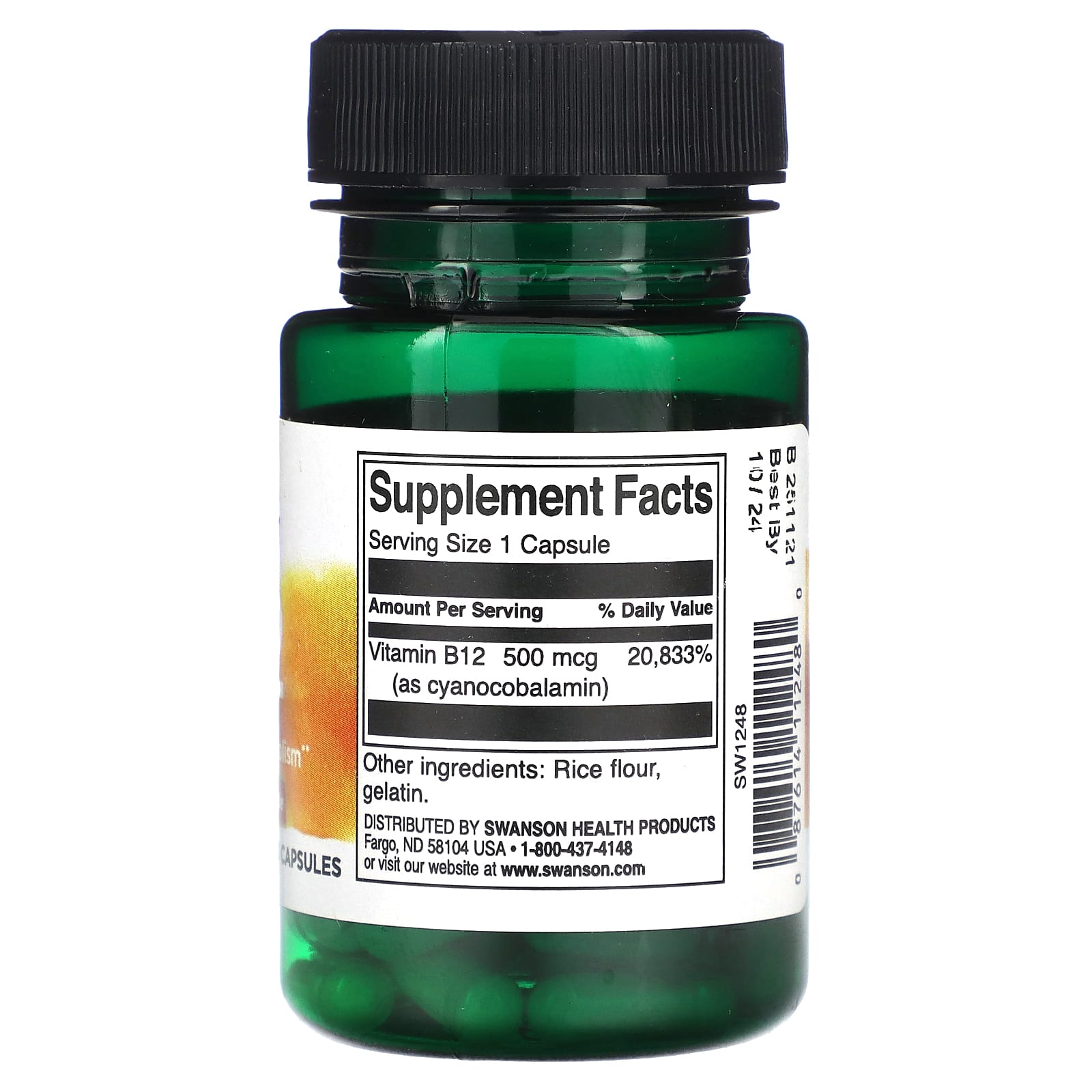Swanson Vitamins Fargo Nd Swanson, Vitamin B12, 500 mcg, 30 Capsules