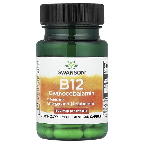 Vitamin B12, 500 mcg, 30 Vegan Capsules