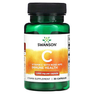Swanson, Vitamin C with Rose Hips, 1,000 mg, 30 Capsules
