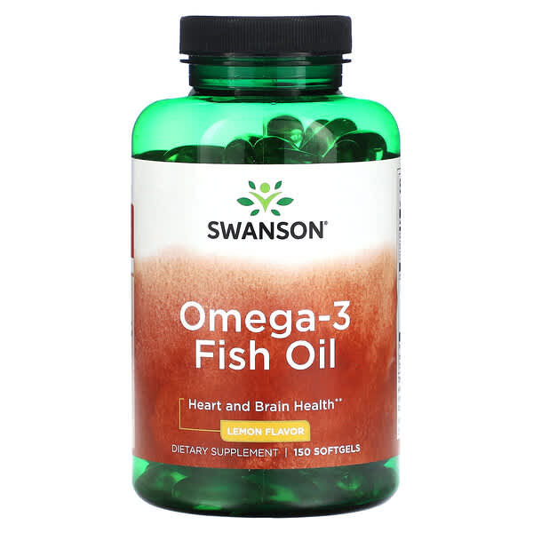 Swanson, Omega-3 魚油，檸檬味，150 粒軟凝膠