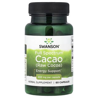 Swanson, Full Spectrum Cacao (Rauwe Cacao), 400 mg, 60 Capsules
