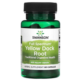 Swanson, Raíz de muelle amarillo de espectro completo, 400 mg, 60 cápsulas