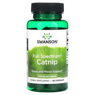 Swanson, Herbe à chat à spectre complet, 400 mg, 60 capsules