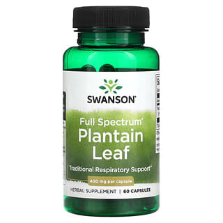 Swanson, Full Spectrum Plantain Leaf, 400 mg, 60 Capsules