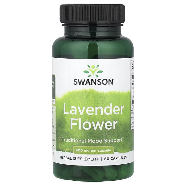 Swanson, Lavender Flower, 400 mg, 60 Capsules