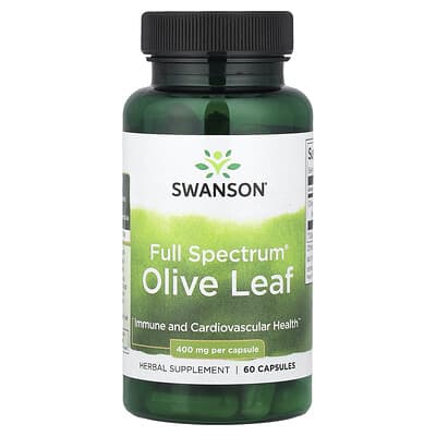 Swanson, Full Spectrum Olive Leaf, 400 mg, 60 Capsules
