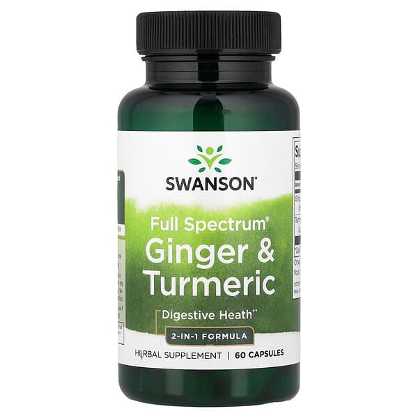 Swanson Vitamins, Full Spectrum® Τζίντζερ &; Κουρκουμάς, 60 Κάψουλες