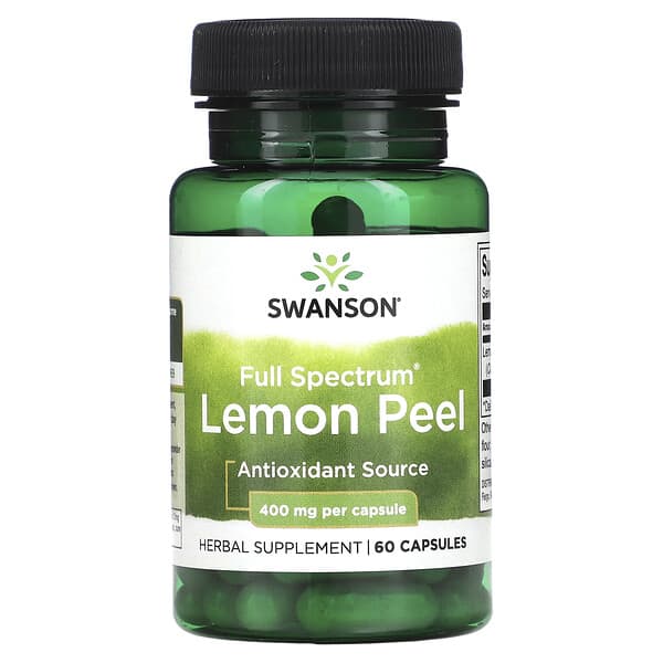 Swanson‏, "קליפת לימון בעל ספקטרום מלא, 400 מ""ג, 60 כמוסות."