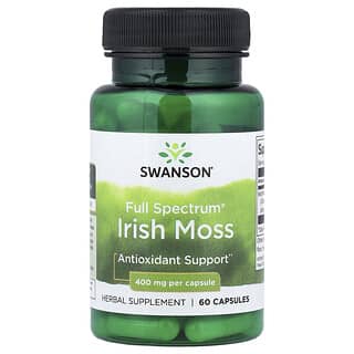Swanson, Irländsk mossa med fullt spektrum, 400 mg, 60 kapslar