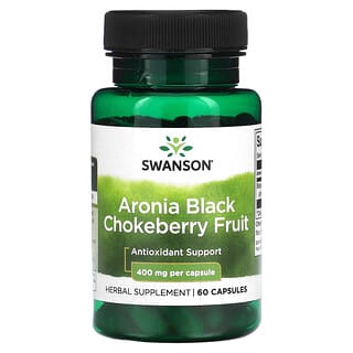 Swanson, Fruta Aronia Black Chokeberry, 400 mg, 60 Cápsulas