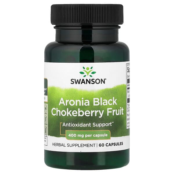 Swanson Vitamins, Aronia Black Chokeberry Fruit, 400 mg, 60 Capsules — product photo 1
