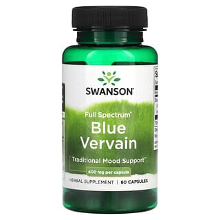 Swanson, Full Spectrum Blue Vervain, 400 mg, 60 Cápsulas