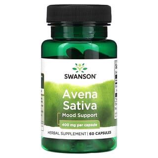 Swanson, Avena sativa, 400 mg, 60 cápsulas