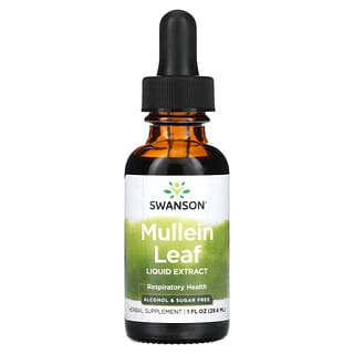 Swanson, Mullein Leaf Liquid Extract, Alcohol & Sugar Free, 1 fl oz (29.6 ml)