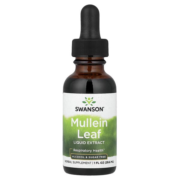 Swanson Mullein Leaf Liquid Extract, Alcohol & Sugar Free, 1 fl oz (29.6 ml)