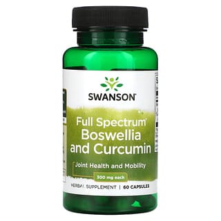 Swanson, Boswellia à spectre complet et curcumine, 300 mg, 60 capsules
