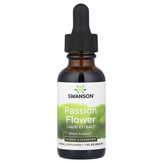 Swanson, Extrait liquide de passiflore, Sans alcool ni sucre, 29,6 ml