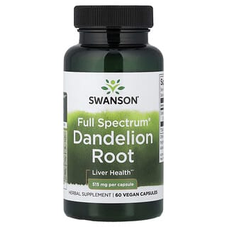 Swanson, Full Spectrum®, корень одуванчика, 515 мг, 60 веганских капсул