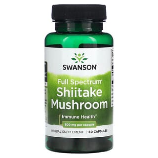 Swanson, Hongo shiitake de espectro completo, 500 mg, 60 cápsulas