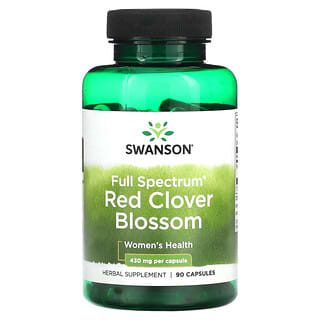 Swanson, Flor de trébol rojo de espectro completo, 430 mg, 90 cápsulas