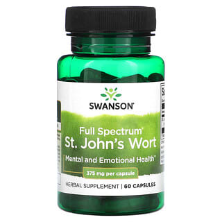Swanson, Hierba de San Juan de espectro completo, 375 mg, 60 cápsulas