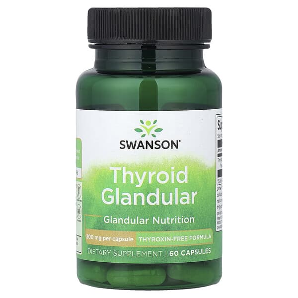 Swanson Thyroid Glandular, 200 mg, 60 Capsules