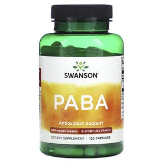 Swanson, 对氨基苯甲酸（PABA），500 毫克，120 粒胶囊