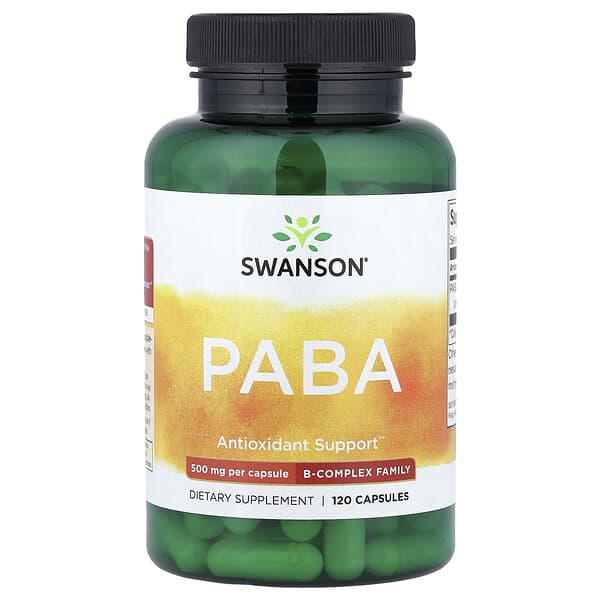 Swanson Vitamins, PABA, 500mg, 캡슐 120정