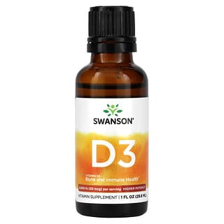 Swanson, Vitamine D3, efficacité supérieure, 2000 UI (50 µg), 29,6 ml