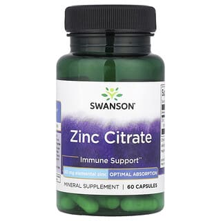 Swanson, Citrato de zinc, 50 mg, 60 cápsulas