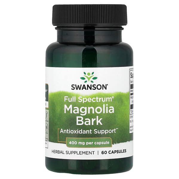 Swanson Vitamins, Full Spectrum® Magnolia Bark, 400 mg, 60 Capsules — product photo 1