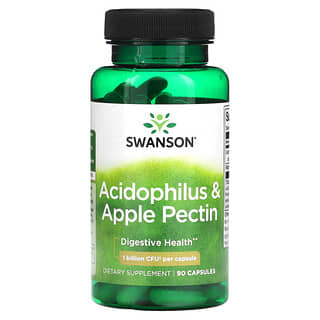 Swanson, Acidophilus и яблочный пектин, 1 млрд КОЕ, 90 капсул
