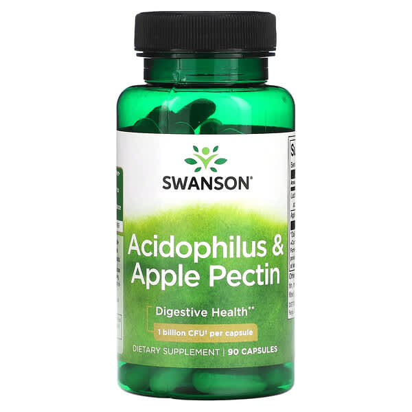 Swanson, Acidophilus &amp; Apple Pectin, 1  Billion CFU, 90 Capsules