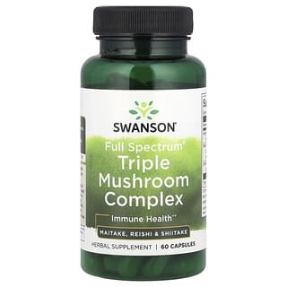 Swanson, Complexo Triplo de Cogumelos Full Spectrum®, 60 Cápsulas