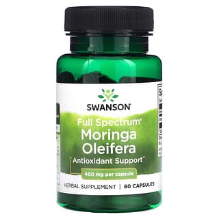 Swanson, Моринга масличная (Moringa Oleifera) полного спектра, 400 мг, 60 капсул