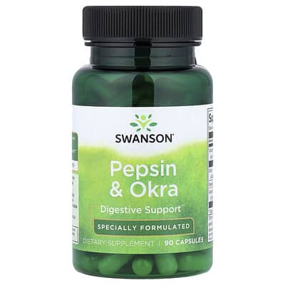Swanson, Pepsin and Okra, 90 Capsules