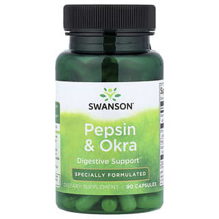 Swanson, Pepsine et gombo, 90 capsules
