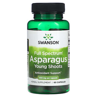 Swanson, Jeunes pousses d'asperges à spectre complet, 400 mg, 60 capsules