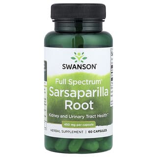 Swanson, Racine de salsepareille à spectre complet, 450 mg, 60 capsules