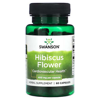 Swanson, Flor de hibisco, 400 mg, 60 cápsulas