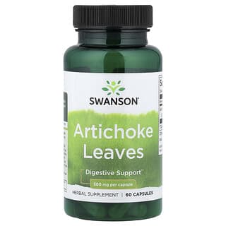 Swanson, Artischockenblätter, 500 mg, 60 Kapseln