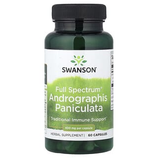 Swanson, Andrographis paniculata de espectro completo, 400 mg, 60 cápsulas