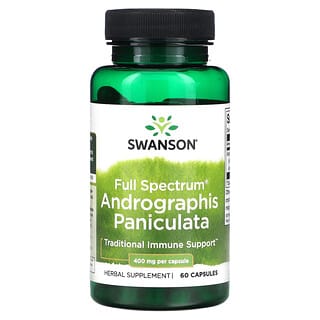 Swanson, Andrographis paniculata à spectre complet, 400 mg, 60 capsules
