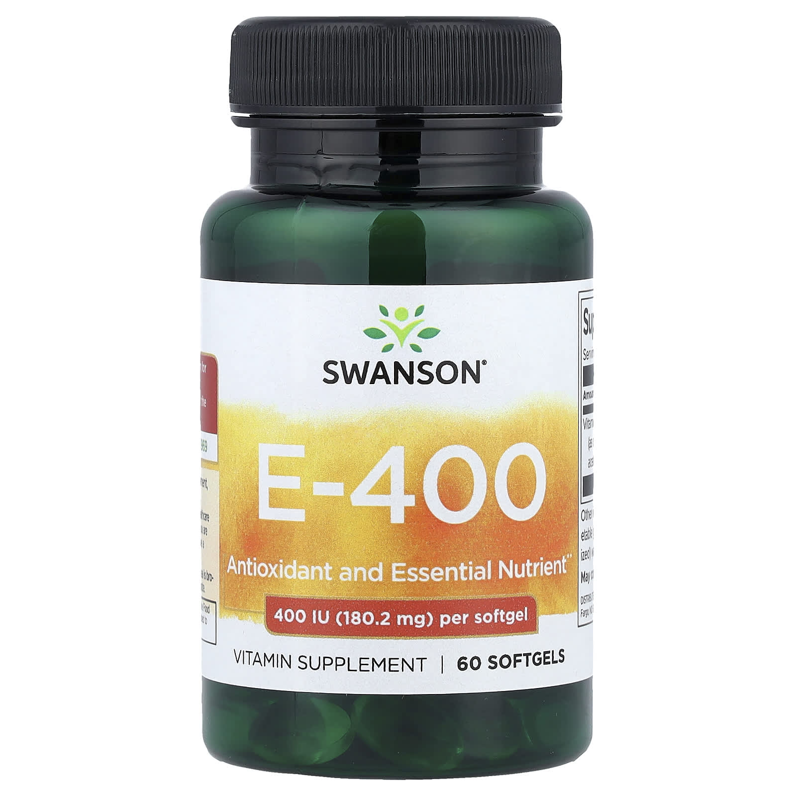 Swanson Vitamins, 維他命 E-400，180.2 毫克（400 國際單位），60 粒軟膠囊