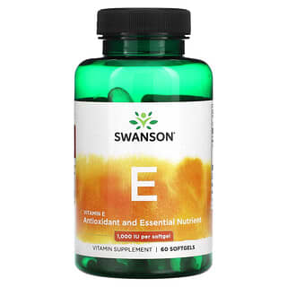 Swanson, Vitamine E, 1000 UI, 60 capsules à enveloppe molle