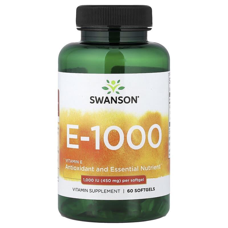 Vitamin E-1000, 450 mg (1,000 IU), 60 Softgels 