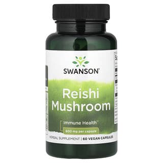 Swanson, Hongo reishi, 600 mg, 60 cápsulas veganas